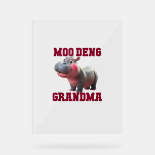 Cute MOO DENG GRANDMA Baby Hippo Granny Enseignant