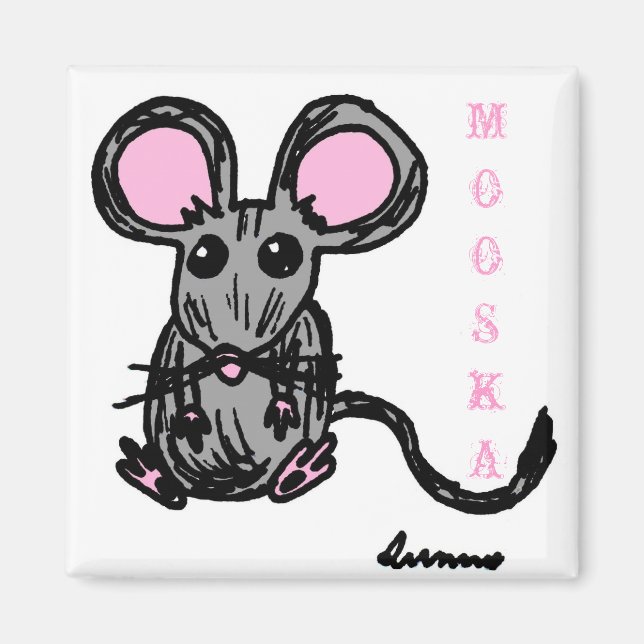 Cute Mooska Mouse Magnet (Vorne)