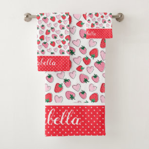 Cute Motif de fraises rouge et rose Personnalisé