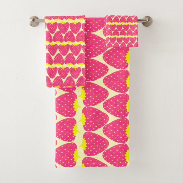 Cute Motif fraise rétro en rose vif (En situation)