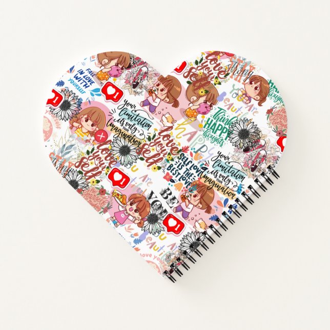 Cute Motivational – Positive Quote Kawaii  Notizbuch (Rückseite)