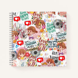 Cute Motivational – Positive Quote Kawaii  Notizbuch