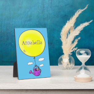 Cute mouse in watering can with balloon cartoon fotoplatte