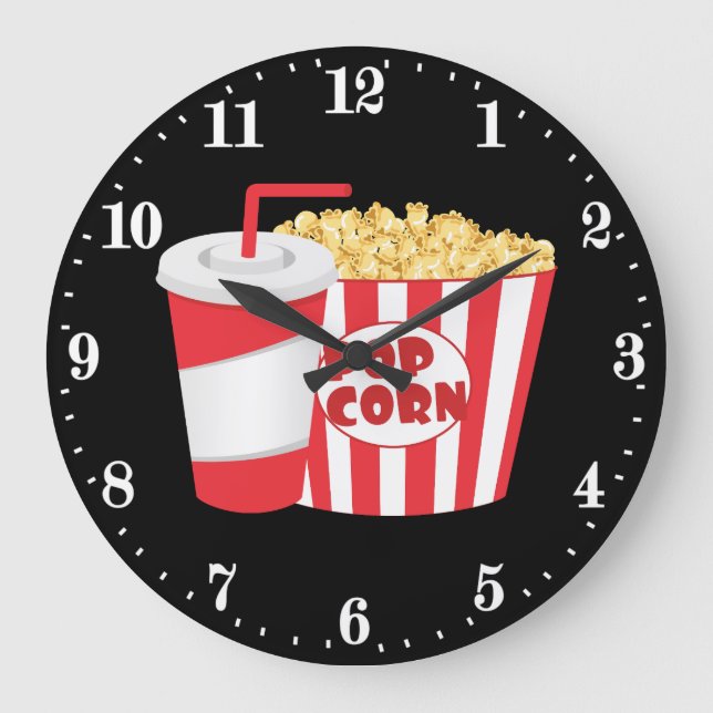 Cute movie home theater room decor große wanduhr (Vorderseite)