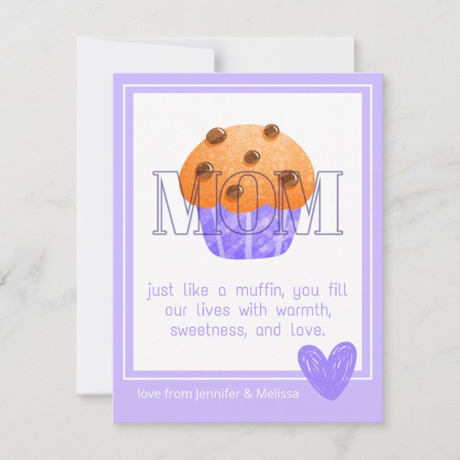 Cute Muffin Love & Sweetness Carte de fête des mèr (Devant)