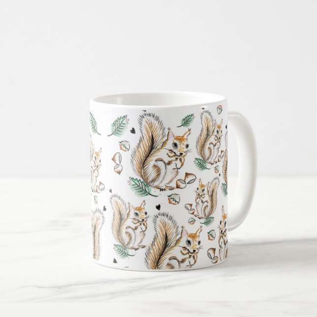Cute mug with adorable squirrels pattern (Devant droit)
