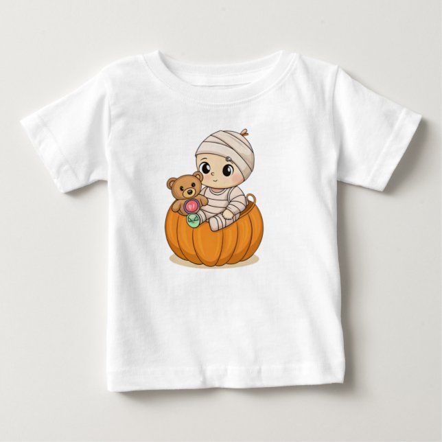 Cute Mummy Baby Pumpkin Kids Tee (Vorderseite)