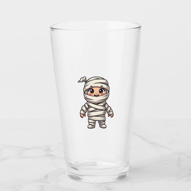 Cute Mummy Character � Halloween Costume Shirt Glas (Vorderseite)