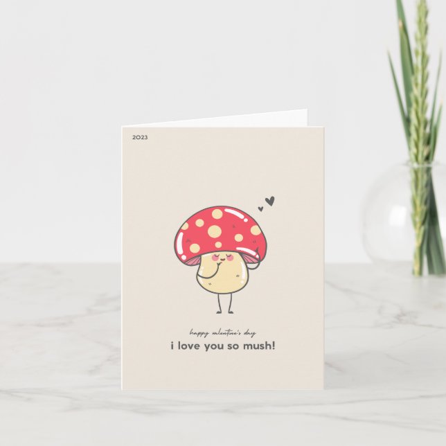 Cute mushroom I love you so much! card Karte (Vorderseite)