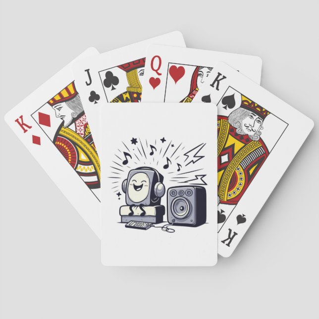 Cute Music Lover – Fun Cartoon Playing Cards Spielkarten (Rückseite)