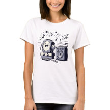 Cute Music Lover: Fun Cartoon T-Shirt Design