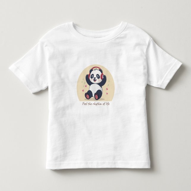 Cute Music Panda Kleinkind T-shirt (Vorderseite)