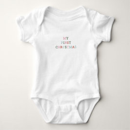 Cute My First Christmas Festive Quote Baby Strampler