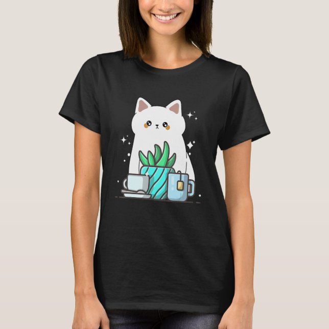 Cute Namaste Kitten Do Yoga Gardening  Coffee T-Shirt (Vorderseite)