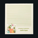 Cute Napping Cat and Plants Notizblock<br><div class="desc">For the cat and plant lover in your life. This whimsical illustration has potted plants and a cat taking a nap in one of the pots. Perfect as a gift as both the message can be customized and the name can be personalized. Illustration created by Lavender Mint Graphics - nothing...</div>