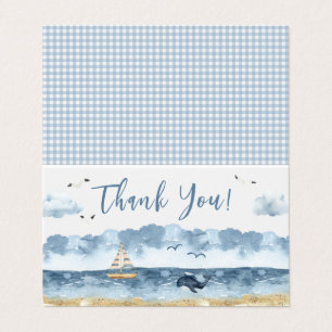 Cute Nautical Baby Boy Foldable Merci Cartes