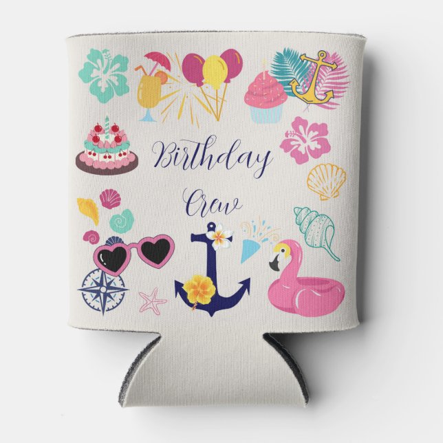 Cute Nautical Birthday Dosenkühler (Vorderseite)