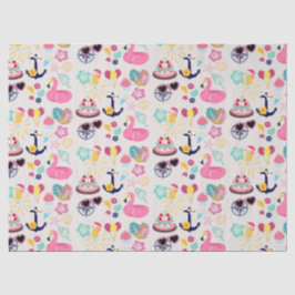 Cute Nautical Birthday Seidenpapier