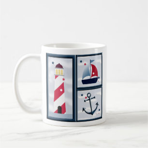 Cute Nautique Conception de voile 11oz Café Mug