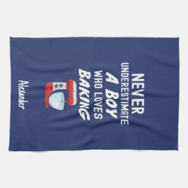 Cute Navy Blue Baking Gift For Kids Little Boy Geschirrtuch