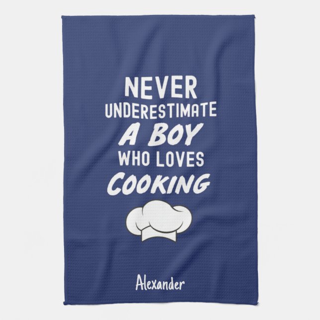 Cute Navy Blue Cooking Gifts For Little Boys Kids Geschirrtuch (Vertikal)