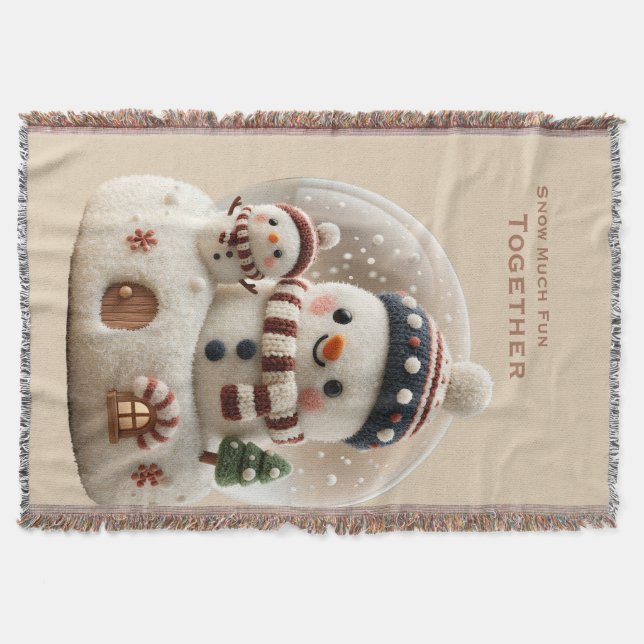 Cute Needle Felted Snowman Snowglobe Decke (Vorderseite)