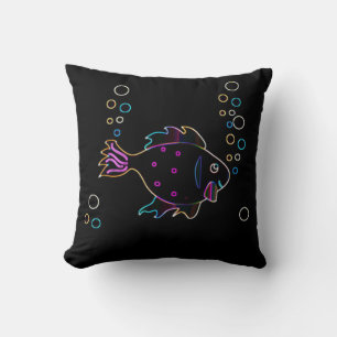 Cute Neon Coussin de poisson