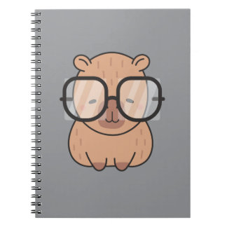 Cute Nerd Capybara with Glasses Kawaii Aesthetic Notizblock