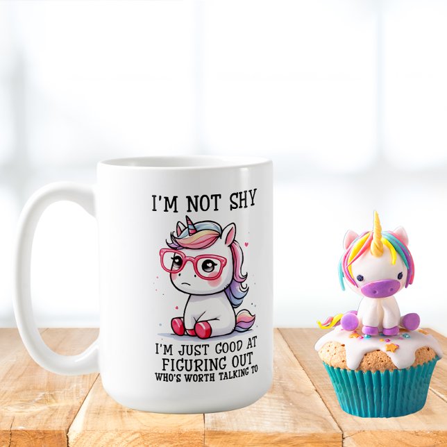 Cute Nerdy Unicorn Mug : timide et adorable (Créateur téléchargé)