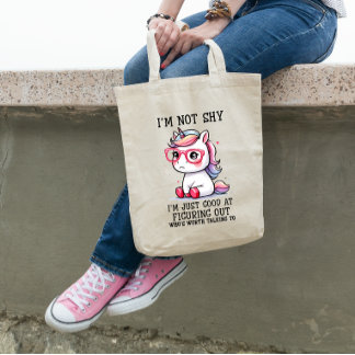 Cute Nerdy Unicorn Sac fourre-tout : timide et ado