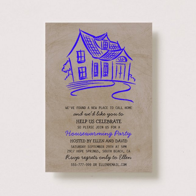 Cute New Accueil Invitations de réchauffement ména (Créateur téléchargé)