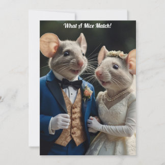 Cute Newlyweds Mice Wedding Einladung