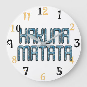 Cute Nice Lovely Hakuna Matata Design Textkunst Große Wanduhr