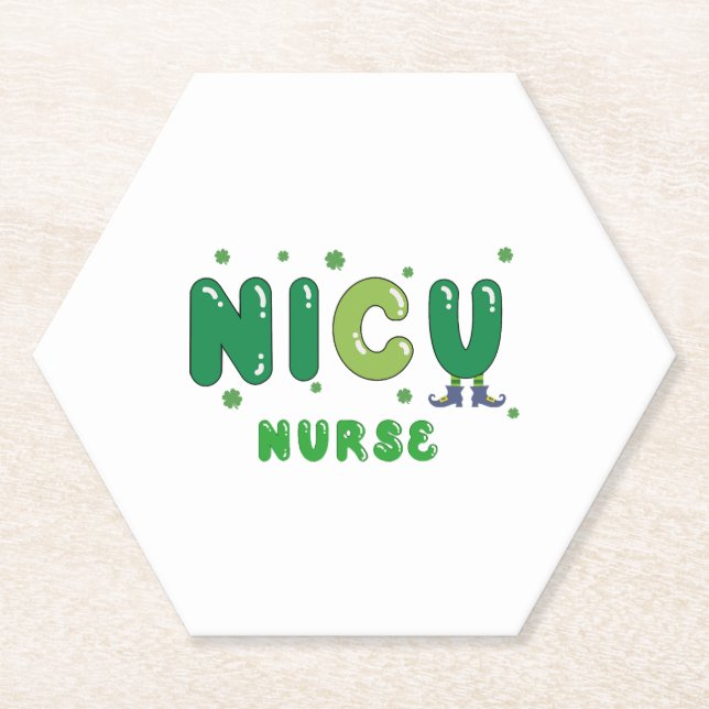 Cute NICU Krankenschwester St. Patrick's Design Untersetzer (Vorderseite)