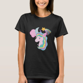 Cute Night Unicorn Starry Night Girl Tee Magical 
