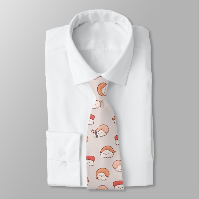 Cute Nigiri Sushi Motif sans couture Cravate (Attaché)