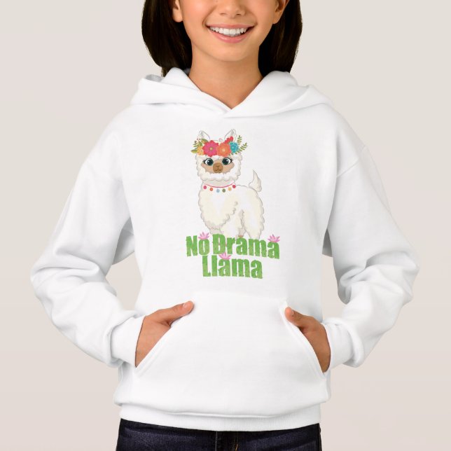 Cute No Drama Llama Avec Couronne Florale (Devant)