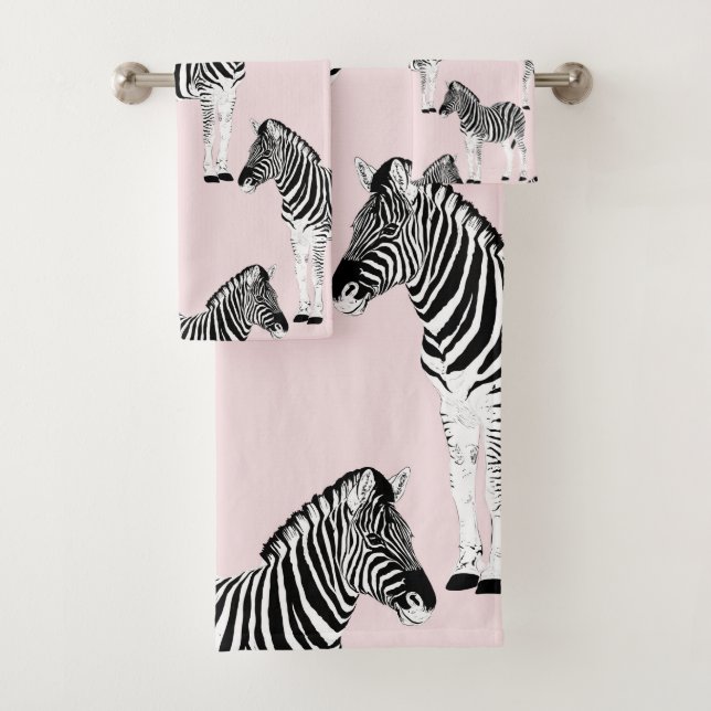 Cute Noir Blanc Zèbre Animal Rose Design (En situation)
