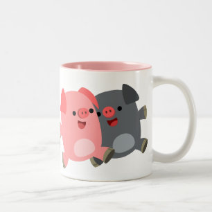 Cute Noir et Blanc Cartographie Pigs Mug