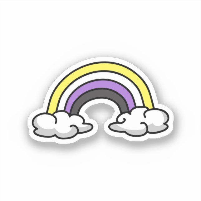Cute Nonbinary Rainbow Aufkleber (Vorderseite)