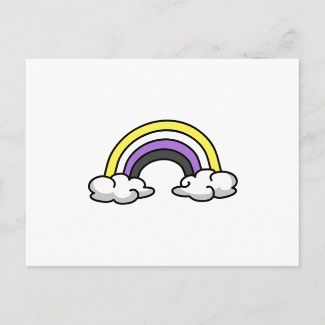 Cute Nonbinary Rainbow Postkarte (Vorderseite)