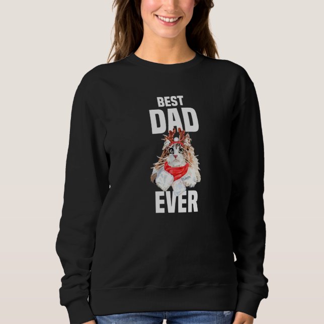 Cute Norwegian Forest Cat with Reindeer Costume Be Sweatshirt (Vorderseite)