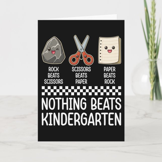 Cute Nothing Beats Kindergarten Teacher Humor Karte (Vorderseite)