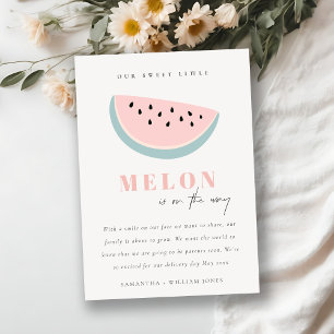 Cute Notre Petit Melon Rose Neutre Faire-part