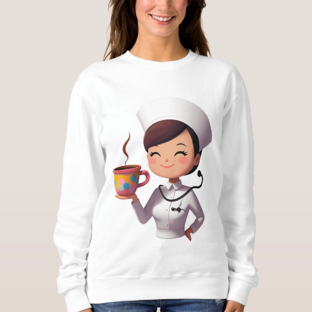 Cute Nurse Coffee Sweatshirt (Vorderseite)