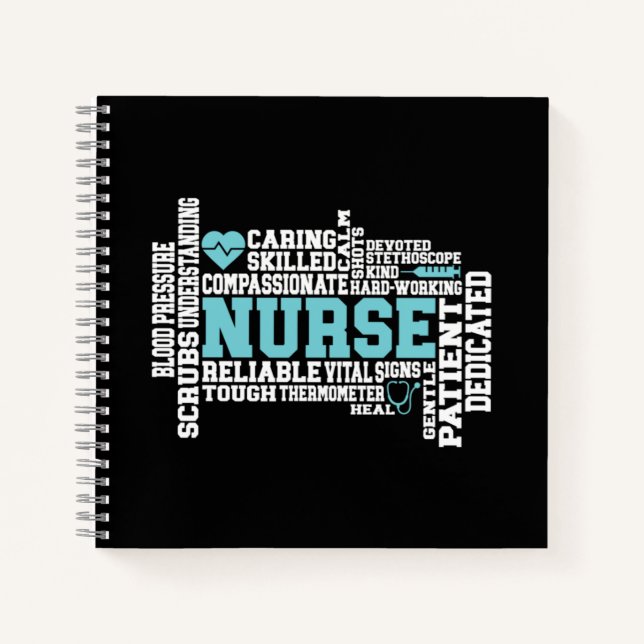 Cute Nurse RN LVN Nursing School Medical Notizbuch (Vorderseite)