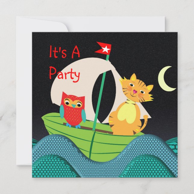 Cute Nursery Rhyme Thématique Fête Invitation (Devant)