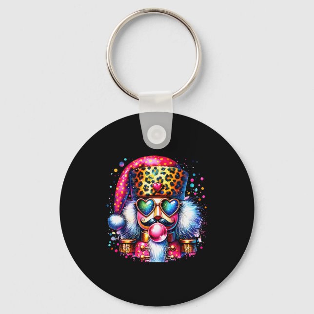 Cute Nutcracker Blowing Bubble Gum Nk Christmas Pa Schlüsselanhänger (Vorderseite)