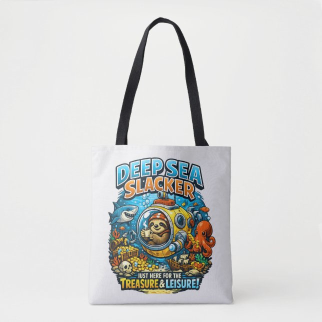 Cute Ocean Adventure Humor, Funny Sloth Diving art Tasche (Vorderseite)