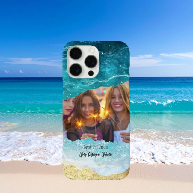 Cute Ocean/Beach Besties/Friends Custom Photo iPhone 16 Pro Max Hülle (Von Creator hochgeladen)